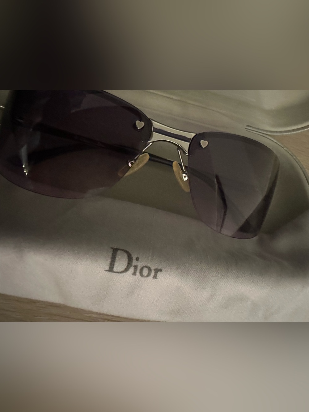 Dior Charm Y2K rimless shield sunglasses gradient purple tint lenses - Picture 3 of 7